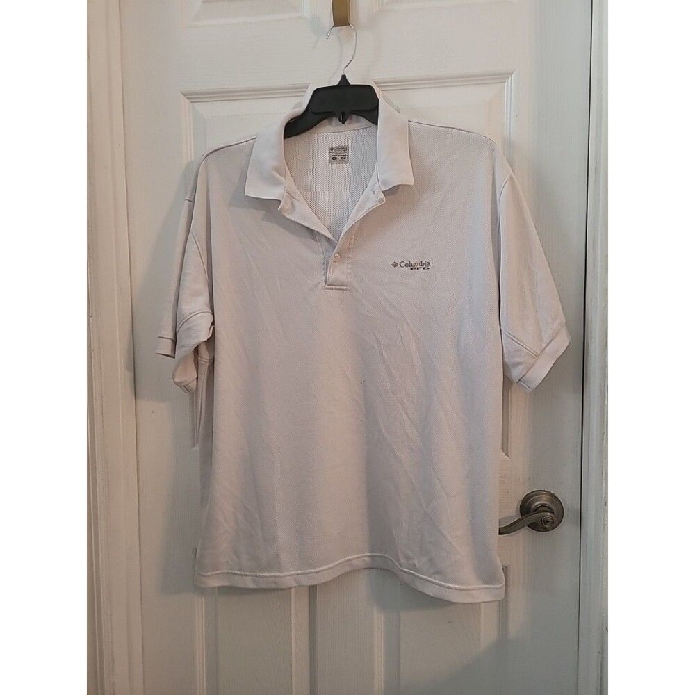 Men’s White Columbia PFC Polo Shirt Size Large